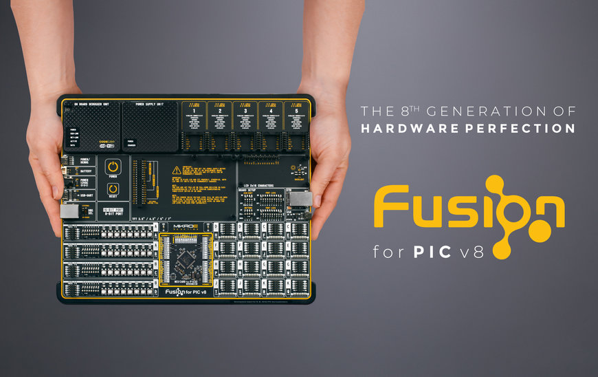 MIKROE’s universal FUSION development board for all Microchip PIC microcontrollers ‘equipped with everything developers need’